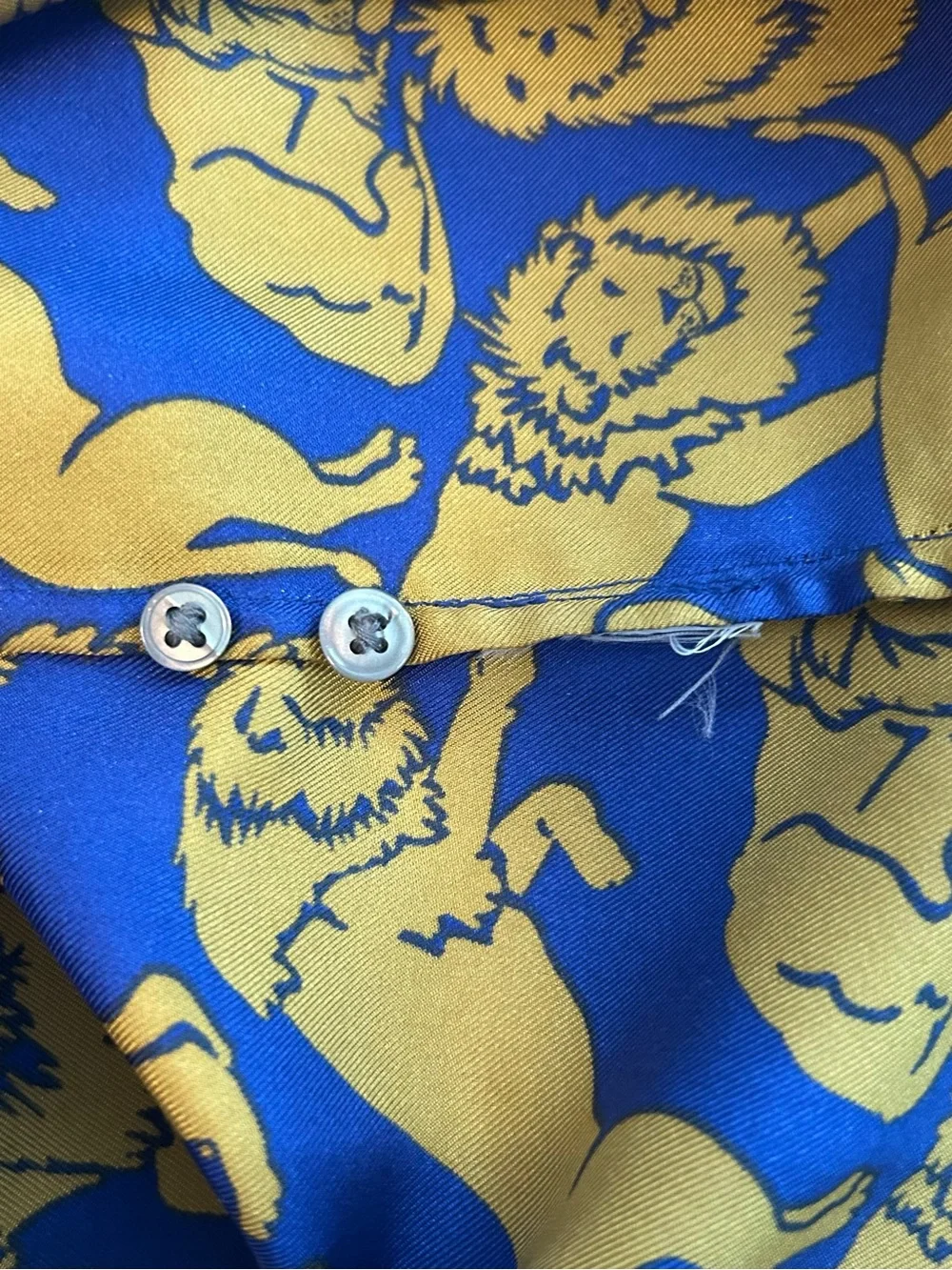 J Crew Collection silk twill button-up shirt in sleepy lions print SZ 2